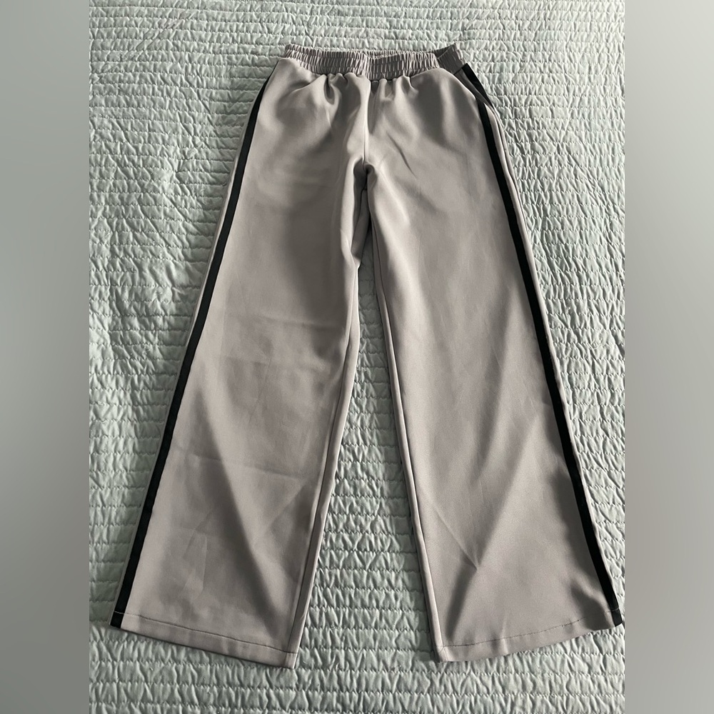 Edikted Grey and Black Track Pants - Size M